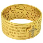 Anel em ouro 18k com 7 Brilhantes Oração Pai Nosso 5.0g